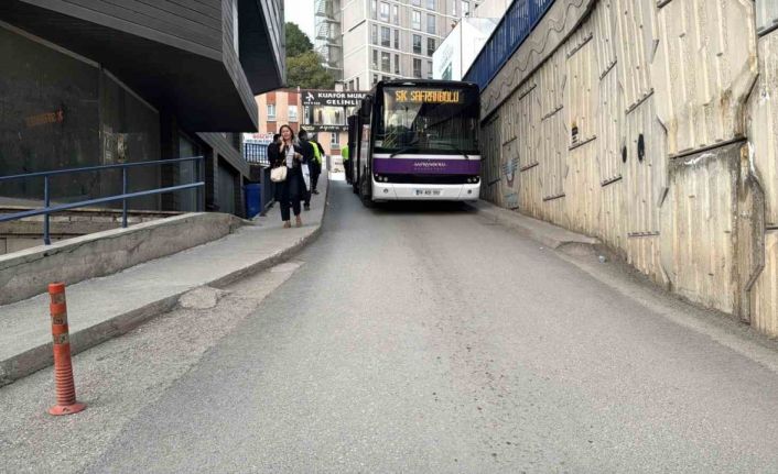 Şoförün ani manevrası faciayı önledi