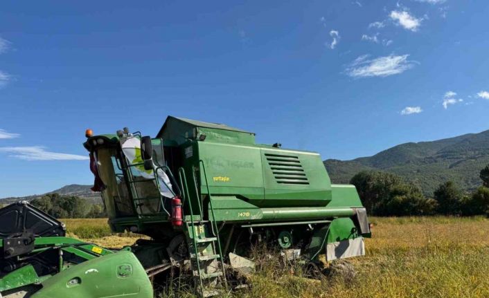TAKE projesi kapsamında ekilen çeltiğin hasadına başlandı