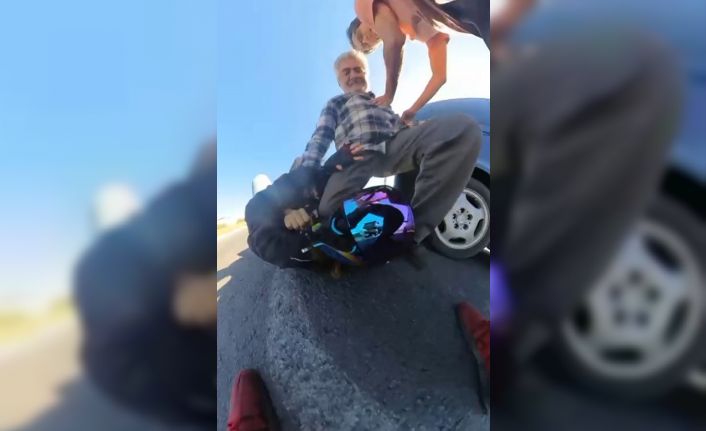 Trafikteki tartışmada kız arkadaşını darbeden sürücüyü takip edip dövdü