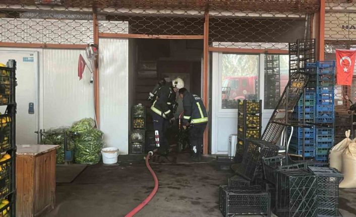 Antalya’da sebze ve meyve deposunda yangın