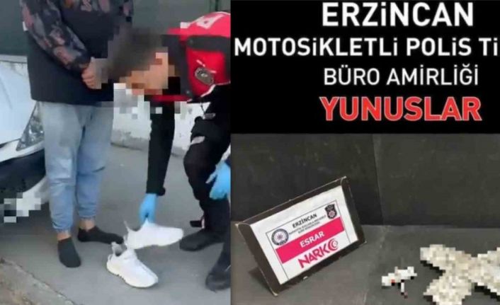 Ayakkabı içinden esrar çıktı