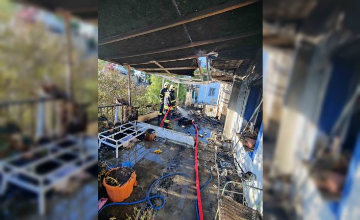 Bodrum’da bir evde yangın çıktı