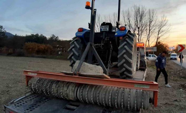 Bolu’da tarım aletinin altında kalan çiftçi ağır yaralandı