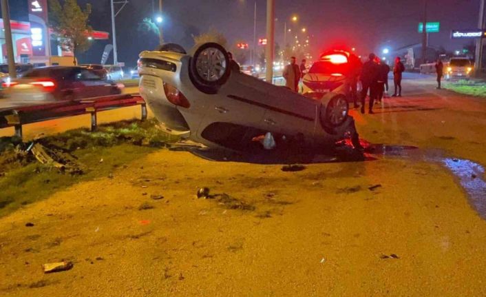 Bursa’da otomobil takla attı: 2 yaralı