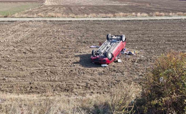 Çorum’da otomobil takla attı: 1 yaralı