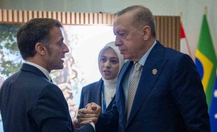Cumhurbaşkanı Erdoğan, Fransa Cumhurbaşkanı Macron ile görüştü