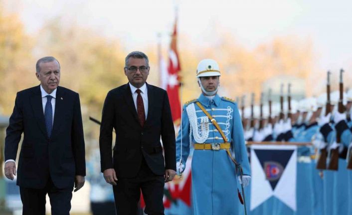 Cumhurbaşkanı Erdoğan, KKTC Cumhurbaşkanı Erhürman’ı resmi törenle karşıladı