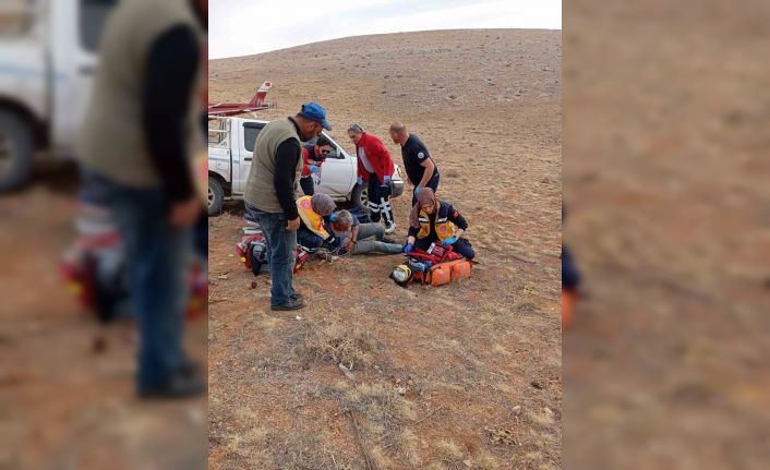 Dağda kalp krizi geçiren çobanın imdadına hava ambulansı yetişti