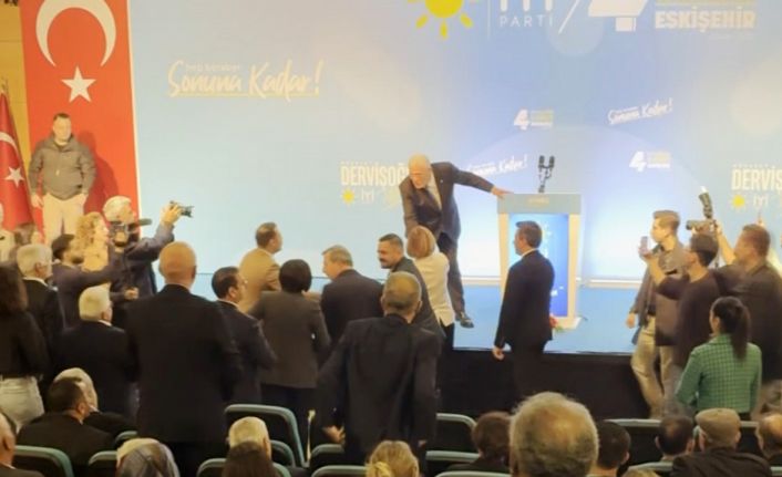 Dervişoğlu "Palanın öbür tarafını da kullanamayacağım" dedi, EBB Başkanı Ünlüce salonu terk etti