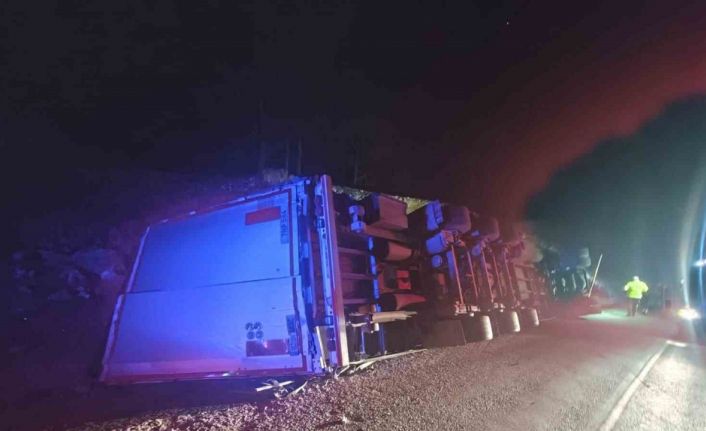 Devrilen tırın sürücüsü hayatını kaybetti