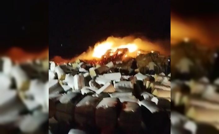 Diyarbakır’da preslenmiş 102 ton saman yandı