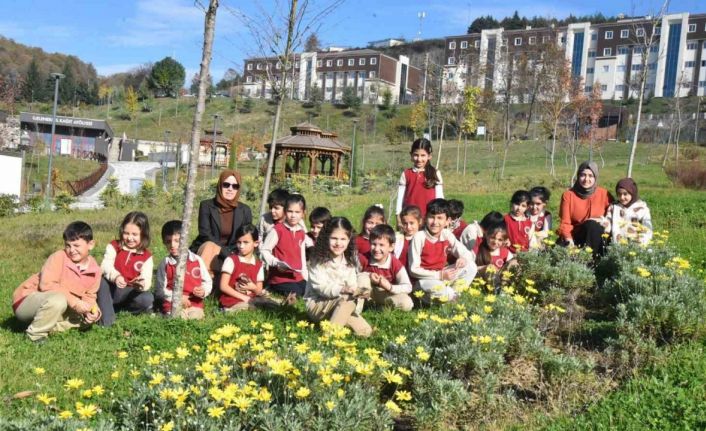 Düzce Üniversitesi botanik bahçesine miniklerden ziyaret