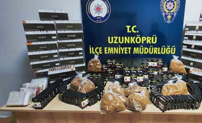 Edirne’de on binlerce kaçak makaron ele geçirildi