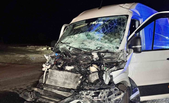 Edirne’de tıra çarpan panelvan hurdaya döndü