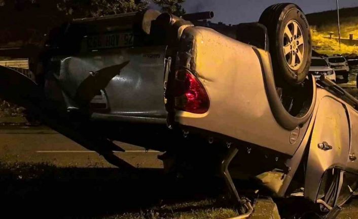 Erzurum’da kamyonet takla attı: 1 yaralı