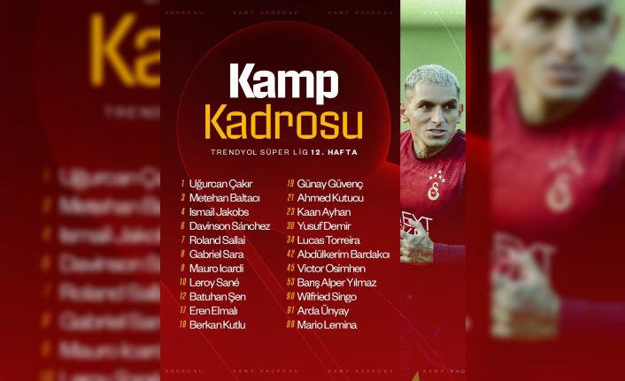 Galatasaray’ın, Kocaelispor maçı kamp kadrosu belli oldu