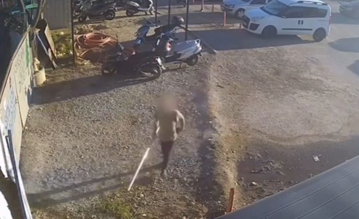 Güvenlik kamerasına borulu müdahale