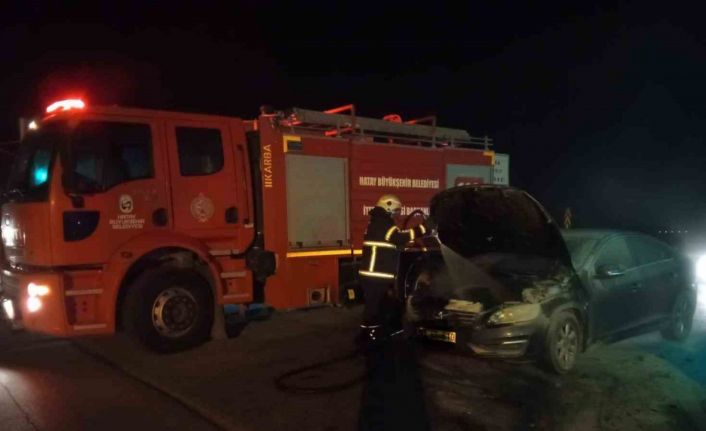 Hassa’da otomobil yangını