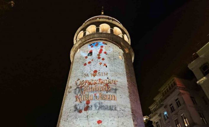 İstanbul’da Öğretmenler Günü Galata Kulesi’ne yansıtılan görsellerle kutlandı