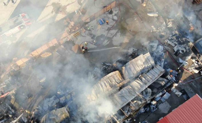 İzmir’deki yangında 5 konteyner ve 2 araç kül oldu