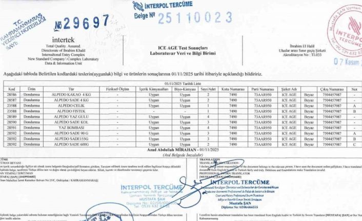 Kahramanmaraş’ın dondurma markası Alpedo hakkındaki "ölümcül bakteri" iddiası asılsız çıktı