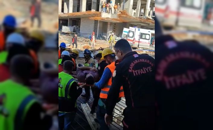 Kahramanmaraş’ta inşaatta iskele çöktü: 1 yaralı
