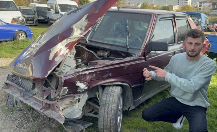 Kamyonun çarpıp kaçtığı kazada genç sürücü yaralandı: Kaza anı güvenlik kamerasında