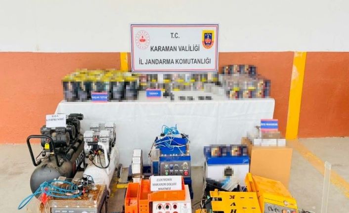 Karaman’da 35 bin 100 adet makaron ele geçirildi