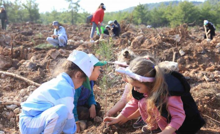 Kepezli Minikler, yangın sonrası orman alanına umut dikti