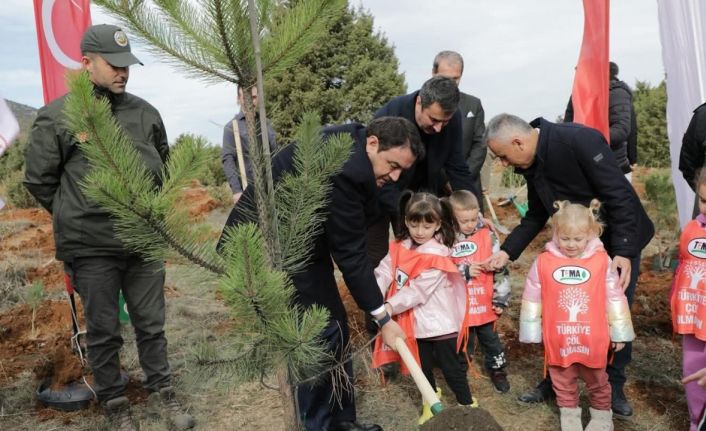Kütahya’da hatıra ormanına 2 bin fidan dikildi