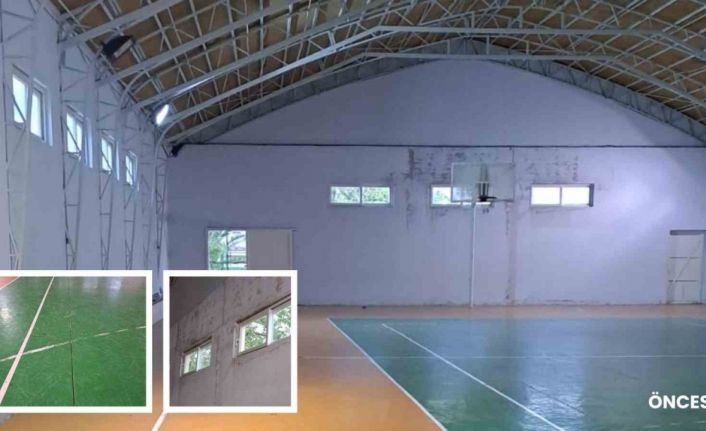 Marmaris Ortaokulu’nun spor salonu yenilendi