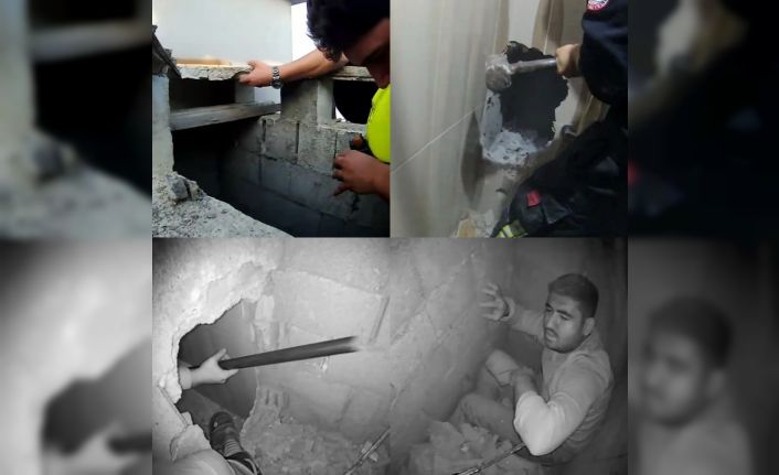 Mersin’de havalandırma boşluğunda nefes kesen kurtarma operasyonu