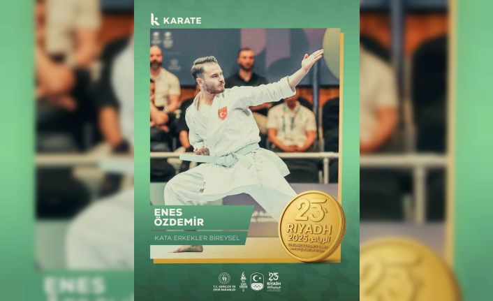 Milli karateci Enes Özdemir, altın madalya kazandı