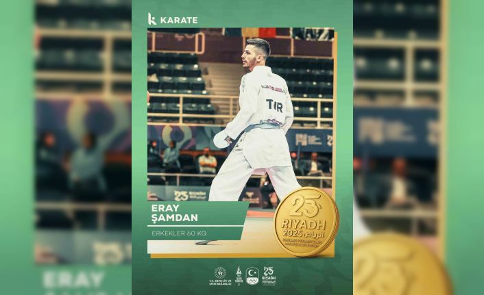 Milli karateci Eray Şamdan’dan altın madalya