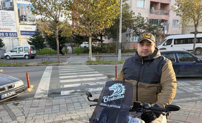 Motosikletli, viral olan yol verme anını anlattı