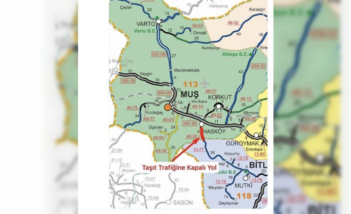 Muş’ta yoğun kar yağışı: Hasköy-Mutki yolu ulaşıma kapandı