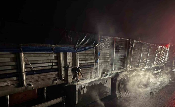 Osmaniye’de mısır yüklü tır alev alev yandı