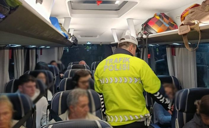 Otobüslerde emniyet kemeri denetimi gerçekleştirildi