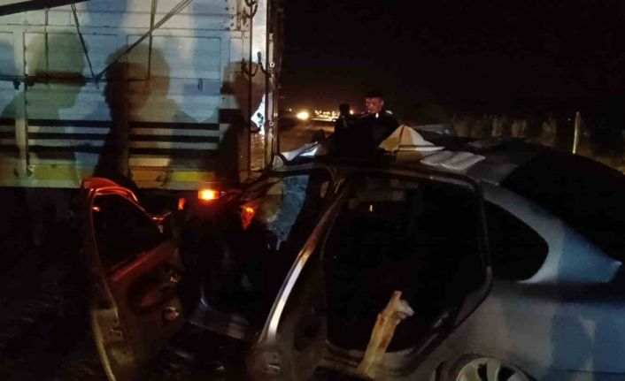 Otomobil kamyona çarptı: 2 yaralı