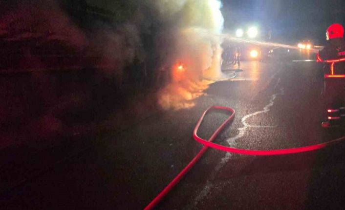 Şanlıurfa’da salça yüklü tır alev alev yandı