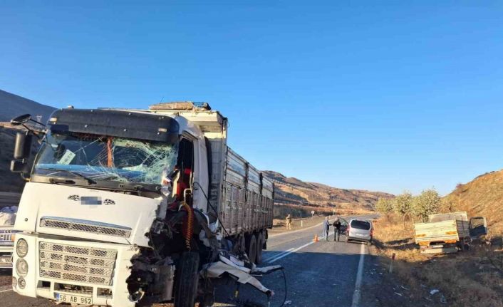 Siirt’te iki kamyon kafa kafaya çarpıştı: 1 yaralı