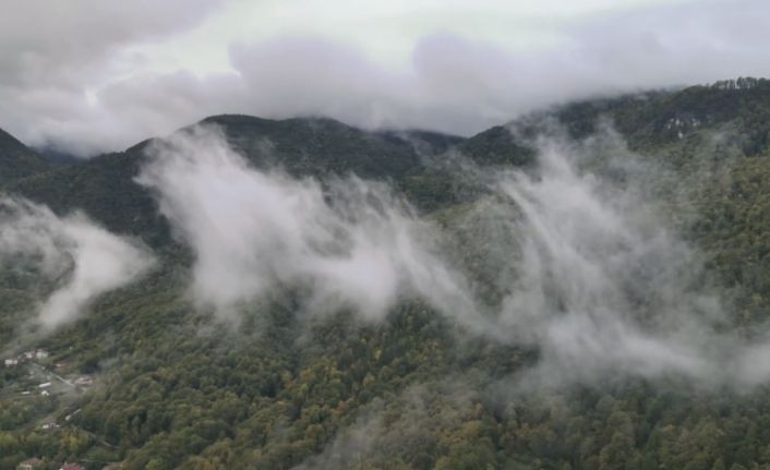 Sis bulutlarıyla kaplanan Çankırı’da mest eden görüntüler