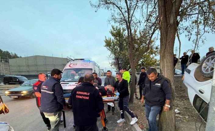 Takla atan otomobil hurdaya döndü: 1 yaralı