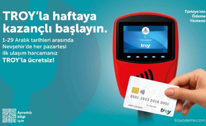 TROY Logolu temassız kartlarla yapılan ilk ulaşım ödemesi ücretsiz