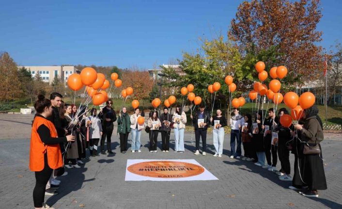 Turuncu balonlar gökyüzüne bırakıldı