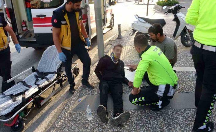 Yayaya çarpmamak için motosikleti devirdi: 1 yaralı
