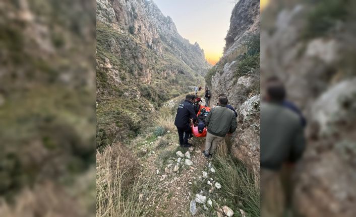 Yürüyüş esnasında kayalıklardan düşen şahıs yaralandı