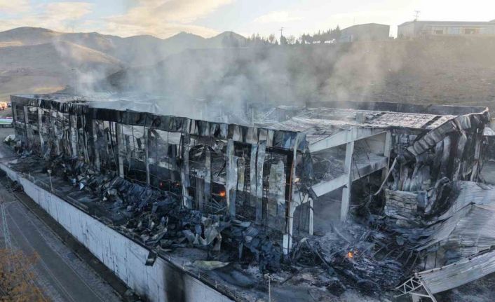 Alev alev yanan kimya fabrikasının son hali havadan görüntülendi