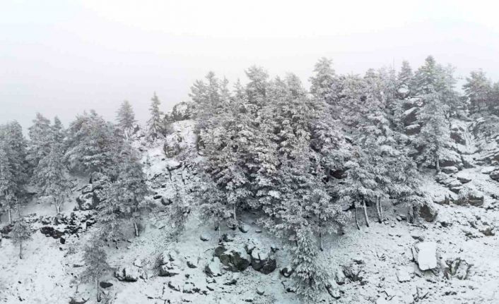 Bolu’nun yükseklerinde kar yağışı etkili oluyor