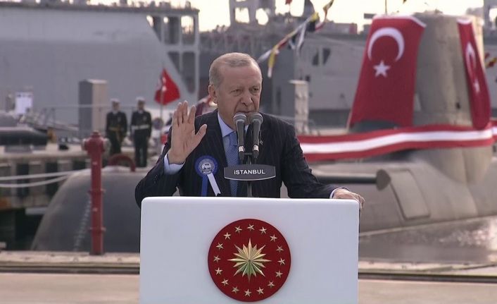 Cumhurbaşkanı Erdoğan: "Dünyada kendi savaş gemisini geliştirip denize indiren 10 ülkeden biri Türkiye’dir"